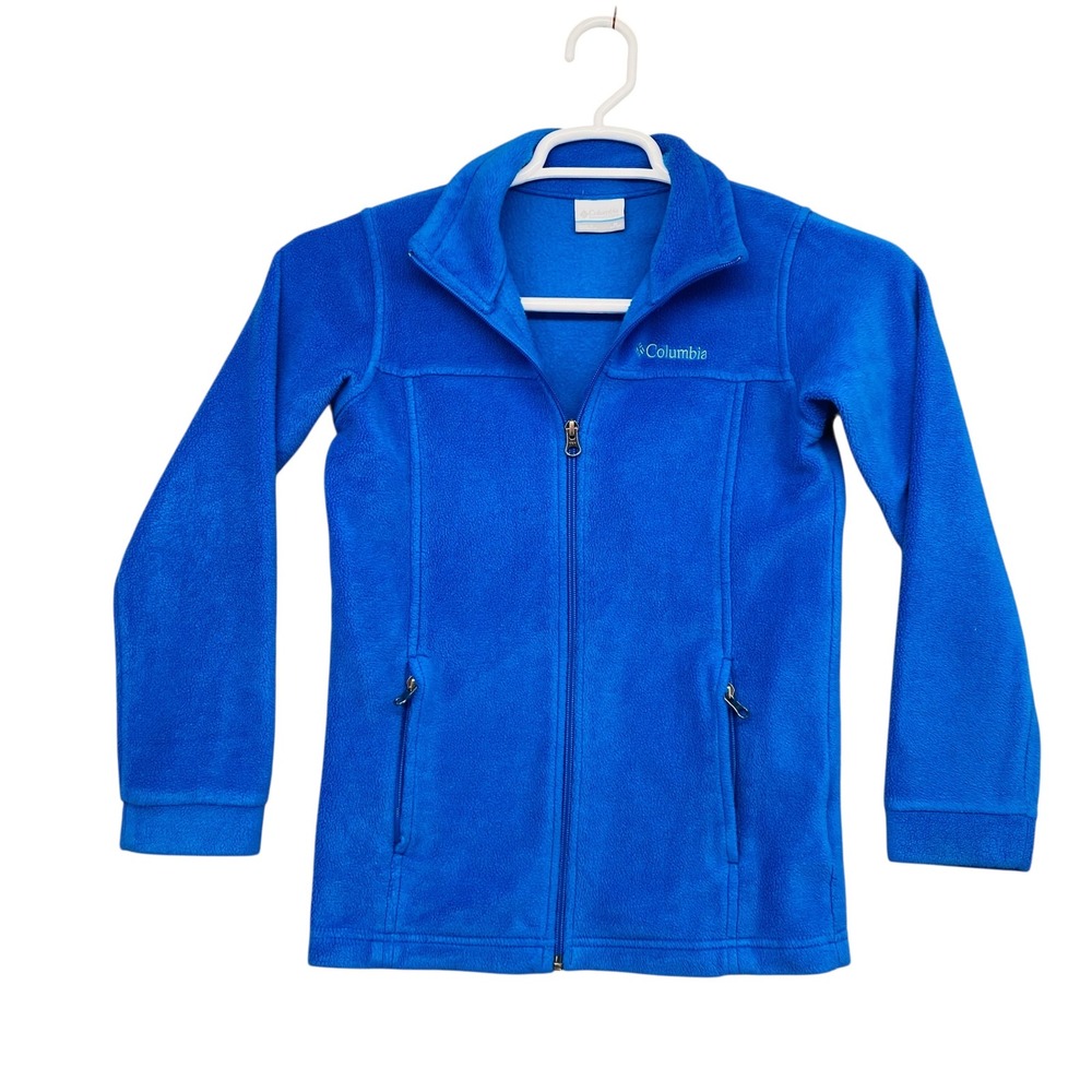 Columbia Fleece Jacket Full‎ Zip Blue Girls Size M (10/12) Pockets